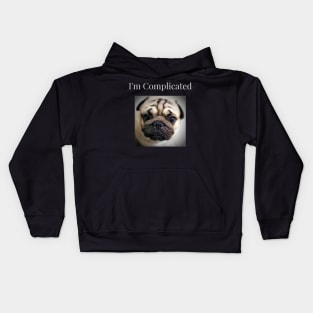 A complicated cute pug Kids Hoodie